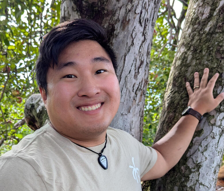 Picture of Chaz at an apple orchard